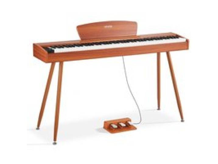 VEVOR Piano Numérique 88 Touches Lestées, Mode Double Clavier et Haut-parleurs, avec Pupitre à Partitions, Support, Pédale de Sustain, 280 Sonorités, Connexion Sans Fil, pour Débutants, Couleur Bois