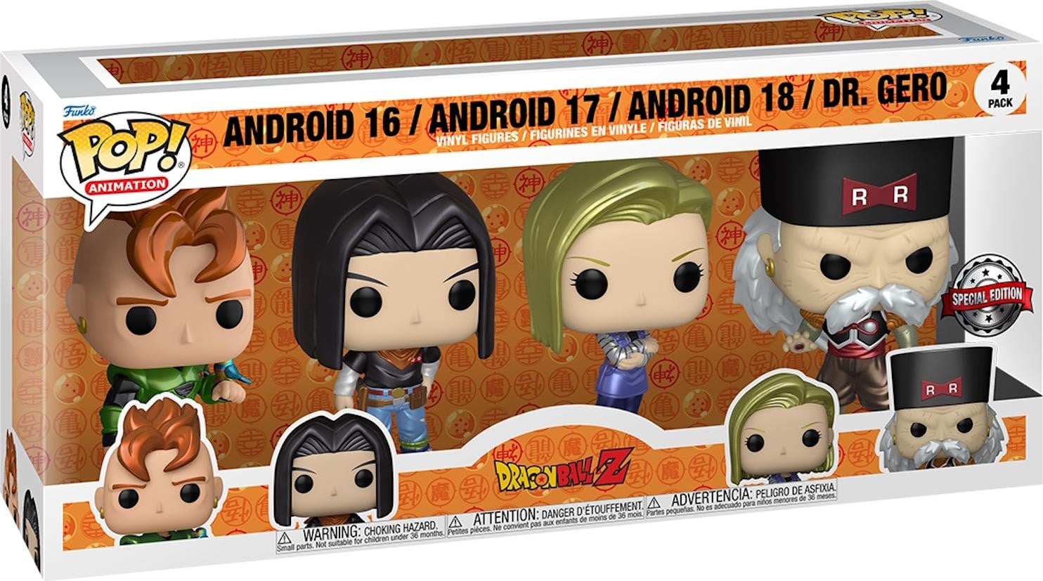 Funko Pop! Vinyl Figuur Dragon Ball Z - Android 16, 17, 18, Dr. Gero Special Edition