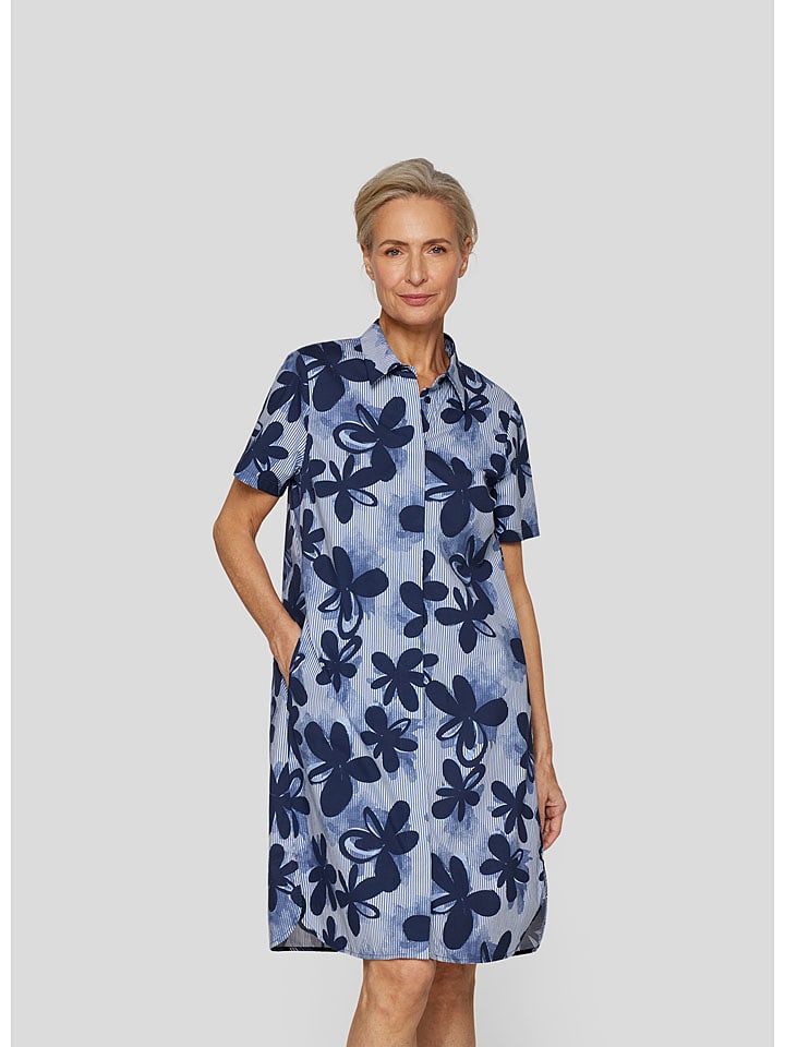 Rabe Kleid in Dunkelblau/ Weiß - 38