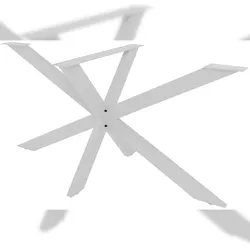 DELUKE® Tischgestell Metall KRYT Weiß inkl. Schrauben + Bodenschoner Tischbein Tischkufe Tischgestell für Holztisch Esstisch 71x150x78cm
