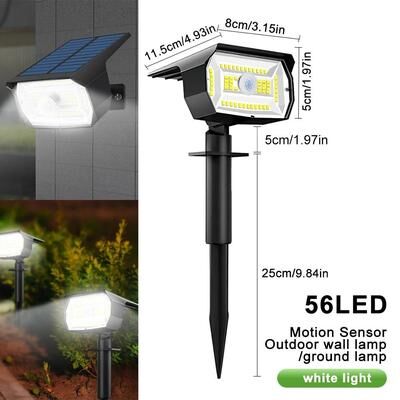 Uplift Essentials Solar Motion Sensor Spotlight Outdoor 56 Led White Light