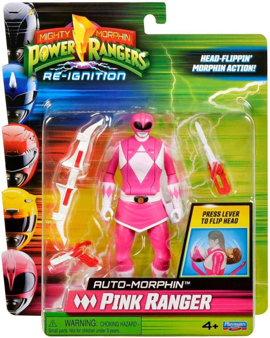 Mighty Morphin Power Rangers Re-Ignition Auto-Morphin Pink Ranger Figure by Playmates Toys - Pink - Action Figure for Kids