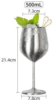 Uplifted Finds Stainless Steel Cocktail Flute Metal Wine Cup Martini Glass a Silver 500 Ml