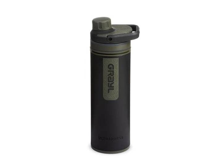GRAYL UltraPress Wasserfilter & Filterflasche für Wandern, Rucksackreisen und Reisen (Camp Black)