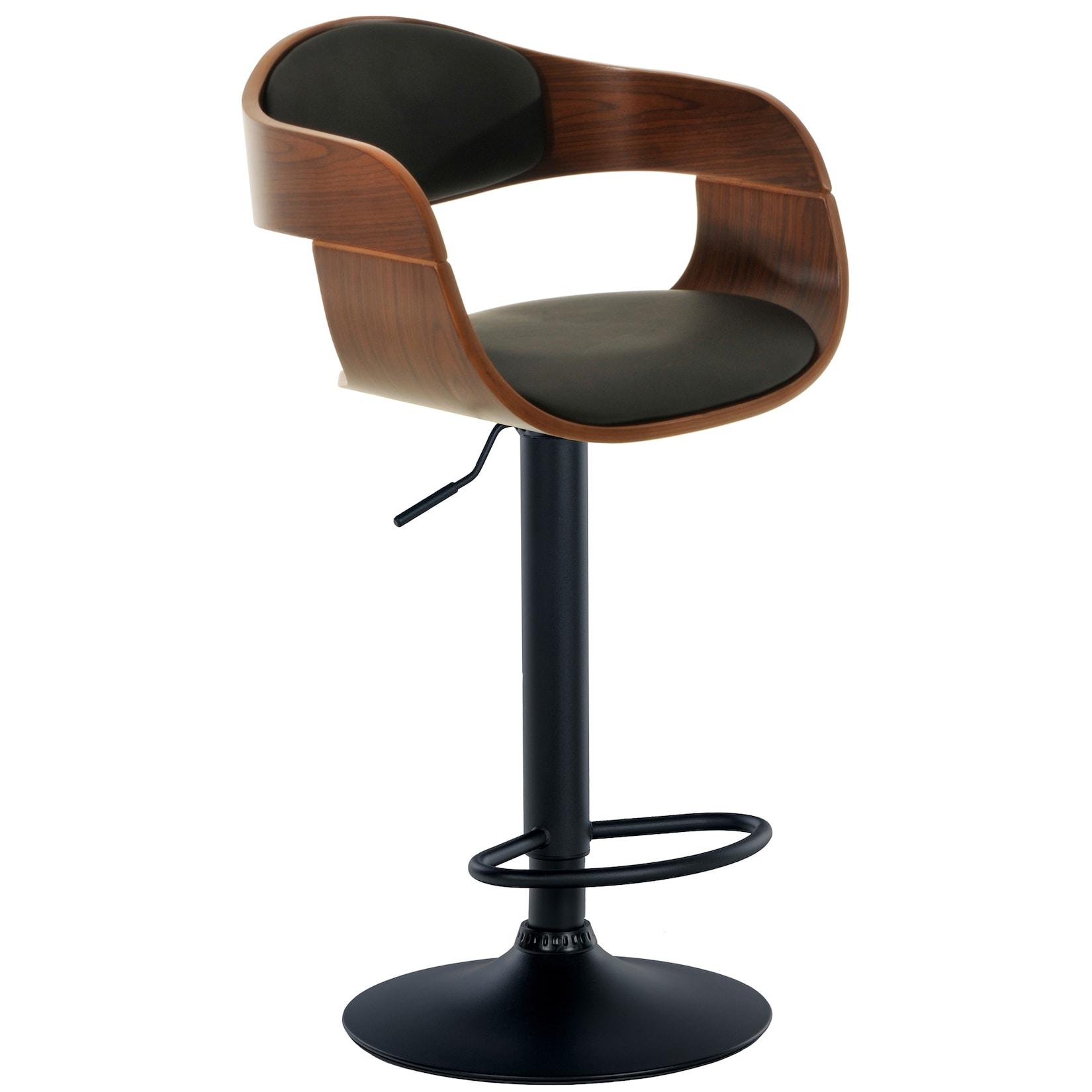 CLP Barhocker Kingston B Kunstleder Farbe: walnuss/schwarz, Material: Kunstleder