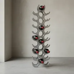KADIMA DESIGN Weinregal Flammen aus Aluminium, 27 Flaschen, 98x31x14cm, Modernes Aussehen