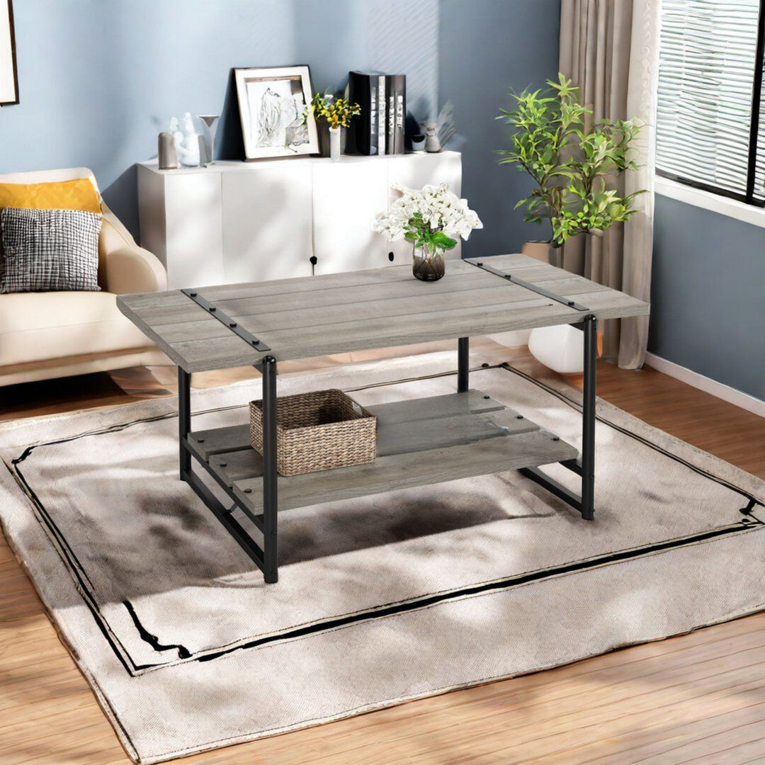 Borough Wharf Adhya Coffee Table with Storage Grey