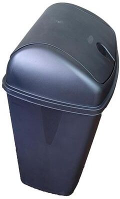 YBM Home Portable Plastic Trash Can with Dual Swing Lid