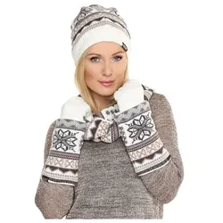MUK LUKs® Strickset, 3tlg. Mütze, Loop, & Handschuhe wendbar
