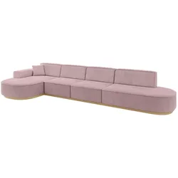 ECKSOFA Ottomane Links MARI-L3-v2 - 413x171x83 cm Rosa Cord