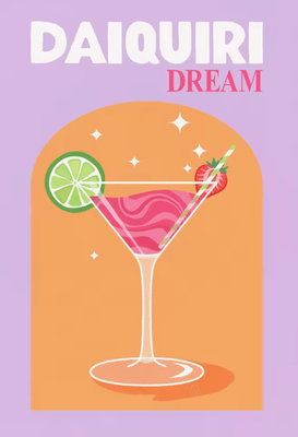 Inspire Curations Colorful Cocktail Canvas Poster Set Trendy Drinks Wall Art For Home Bar Decor 13 20x30cm