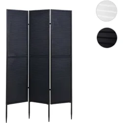 Garten-Paravent HWC-J14, Raumteiler Trennwand Sichtschutz, Metall 200x121cm ~ schwarz