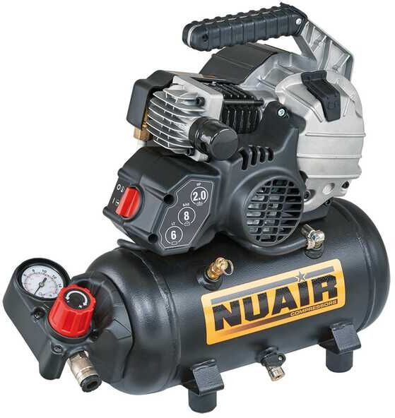 Nuair FU 227/8/6E - Kompakter tragbarer elektrischer Kompressor - Motor 2 PS - 6 Lt