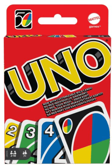Uno Card Game with Customizable Wild Cards, Ages 6+, by Mattel