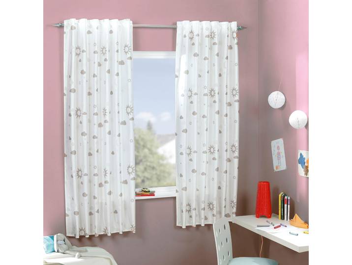 Gardine DELINDO LIFESTYLE MAGIC Gr. 1, weiss (weiß), B:140cm H:175cm, Polyester, Gardinen, Gardine, HxB: 175x140cm, Leuchtet in der Nacht