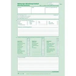 RNK Wohnungsabnahmeprotokoll A4 2x2 Blatt selbstdurchschreibend