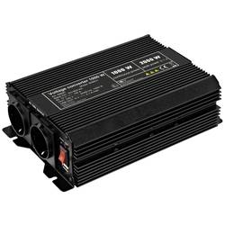 Goobay 58890 12V auf 230V Spannungswandler, DC AC Wandler 1000W, Kfz Autobatterie Anschluss Batteriekabel, USB Buchse