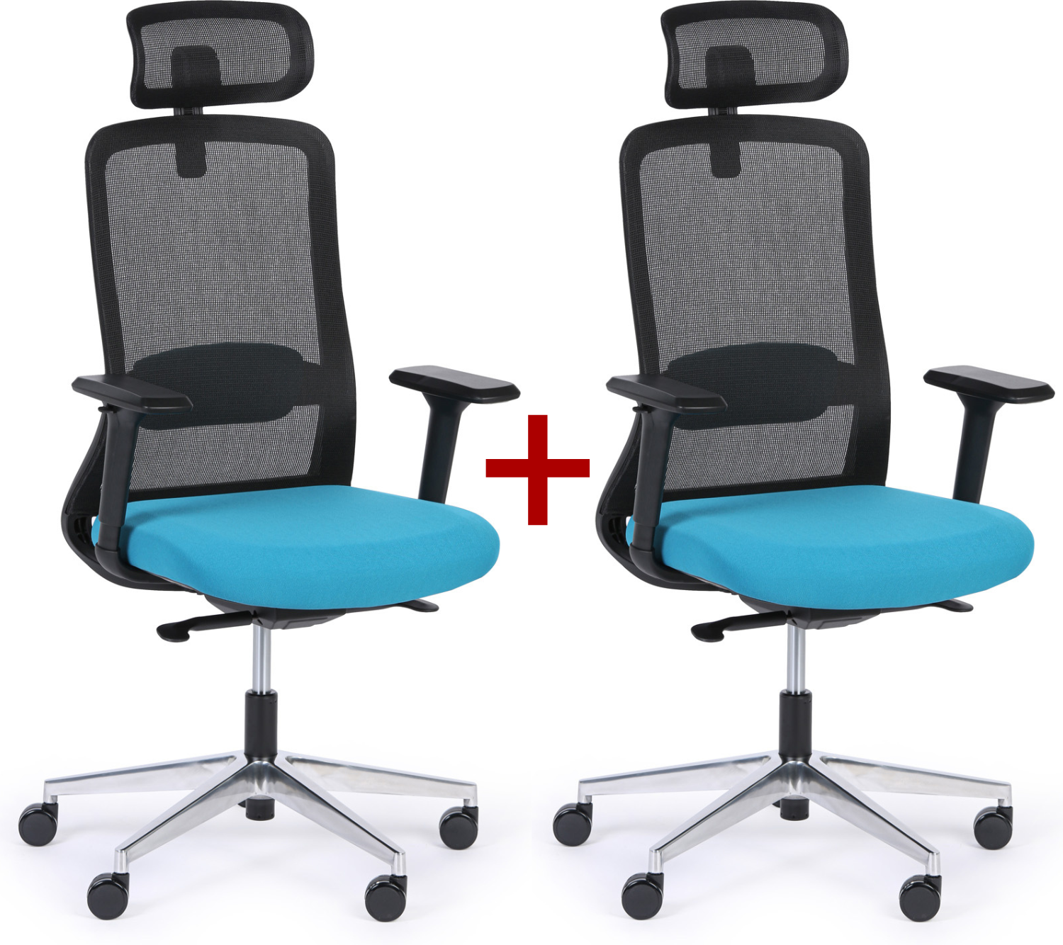 B2B Partner Bürostuhl JILL 1+1 GRATIS, schwarz/blau