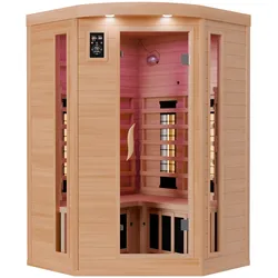 Dewello® Infrarotkabine LAKEFIELD 3 120x120cm inkl. 5 Vollspektrumstrahler, 5 Karbonstrahler, 2 Personen   Infrarotsauna