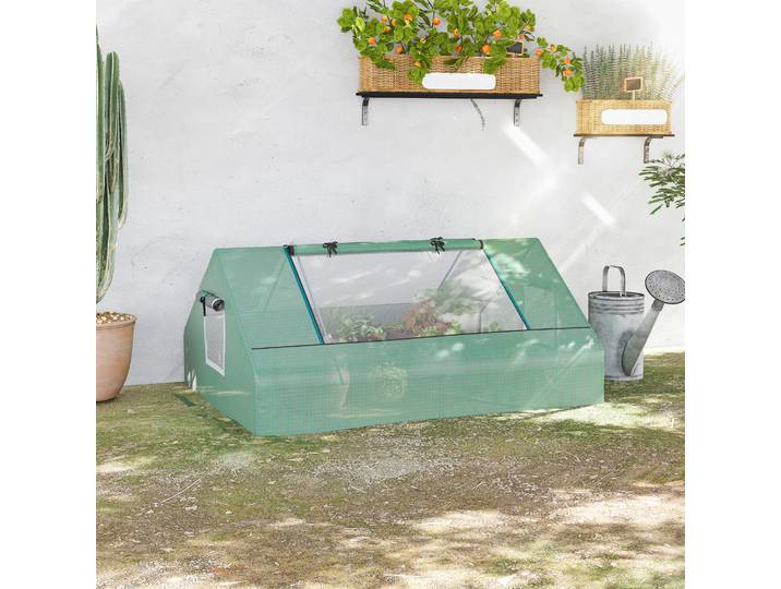 Outsunny Serre 180x140x80cm PE Anti-UV Acier Vert