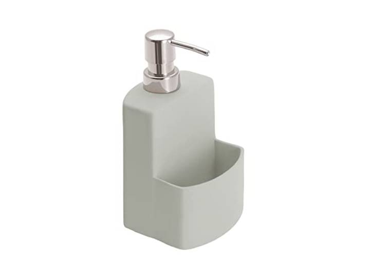 WENKO Afwasmiddeldispenser Festival grijs, navulbare zeepdispenser, met gripvast soft-touch oppervlak