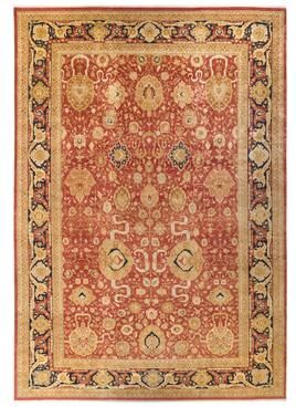 "Overton Hand Knotted Wool Vintage Inspired Traditional Mogul Orange Area Rug - 12' 3"" x 17' 10"""