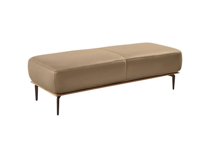 Valnatura Hocker, Hellbraun, Metall, Echtleder, Longlife-Leder, Vintage-Leder, Eiche, Vintage, rechteckig, 151x44x61 cm, Goldenes M, Emas, Dgm, Fussart wählbar, Lederauswahl, Stoffauswahl, erweiterbar (Typenauswahl), Wohnzimmer, Sessel, Hocker, Sitzhocker