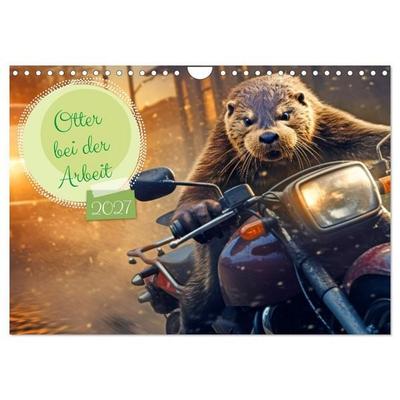 Otter bei der Arbeit (Wandkalender 2027 DIN A4 quer), CALVENDO Monatskalender