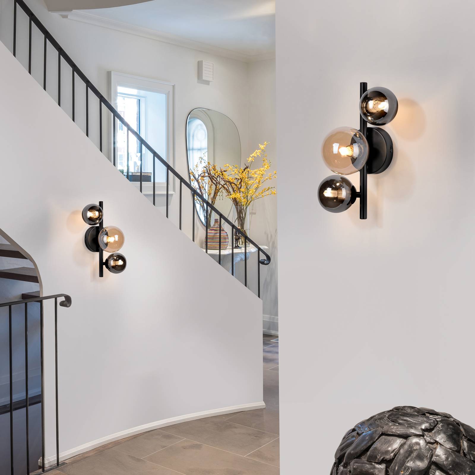 Paul Neuhaus Wall Light Popsicle, Black, Living / Dining Room, metal, Modern, Wall Light