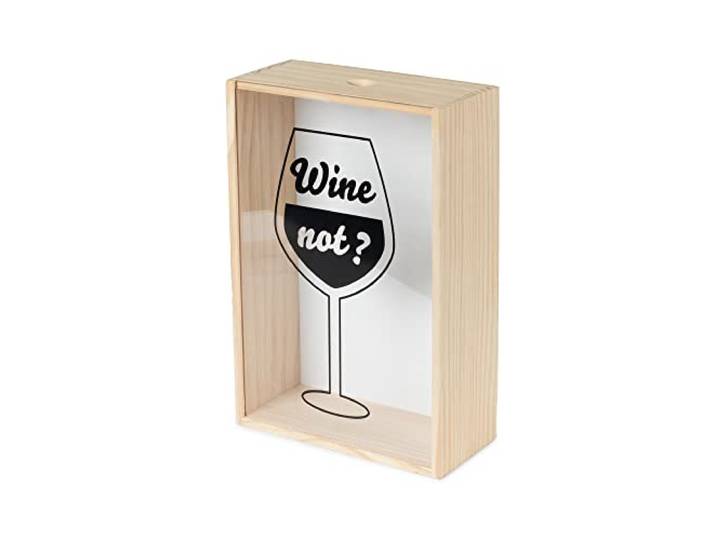 Compactor - Wine Not ? Boîte à Bouchons de Vin\, Bois de Pin et Acrylique\, 20x10x30 cm