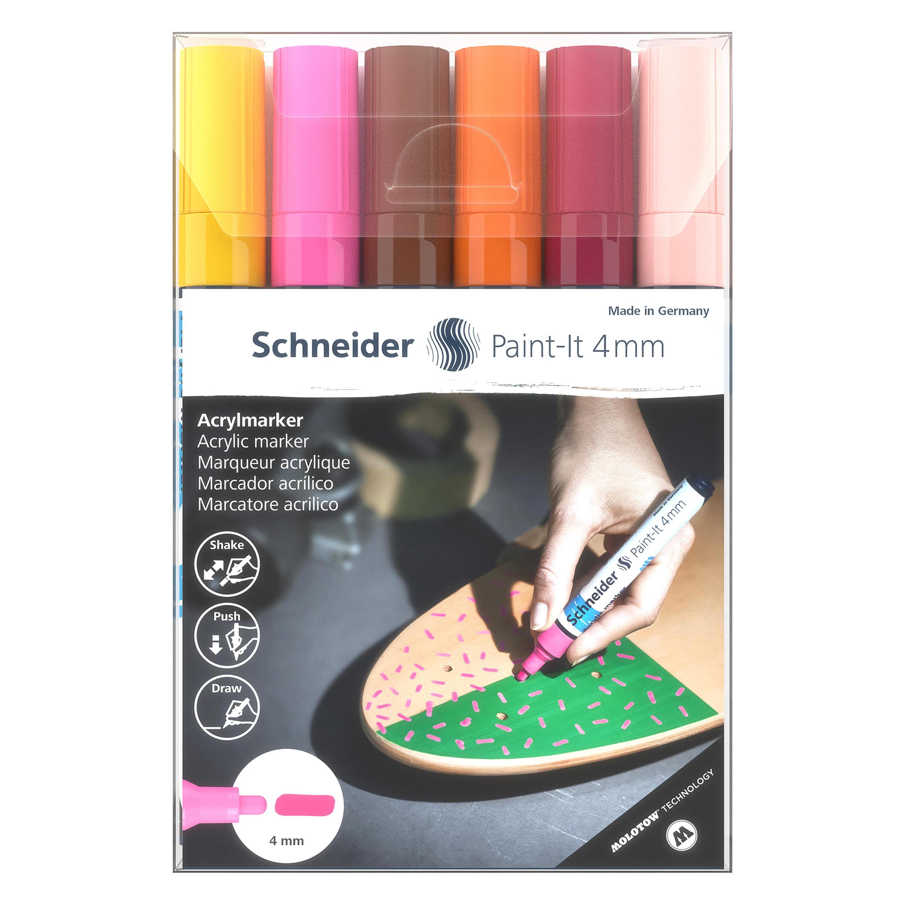 Schneider 6 Paint-It 320 V3 Acrylstifte farbsortiert 4,0 mm (6x) (120297)