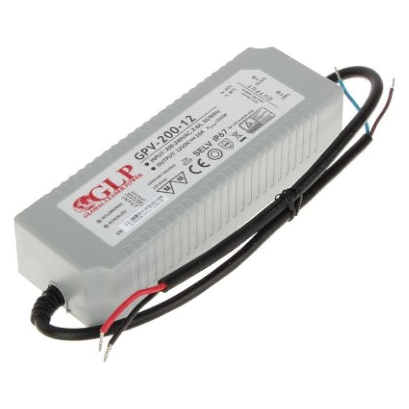 GLP GPV-200-12 - LED-Netzteil, 192 W, 12 V DC, 16 A, IP67 (Netzteil) (12V/16A/GPV)
