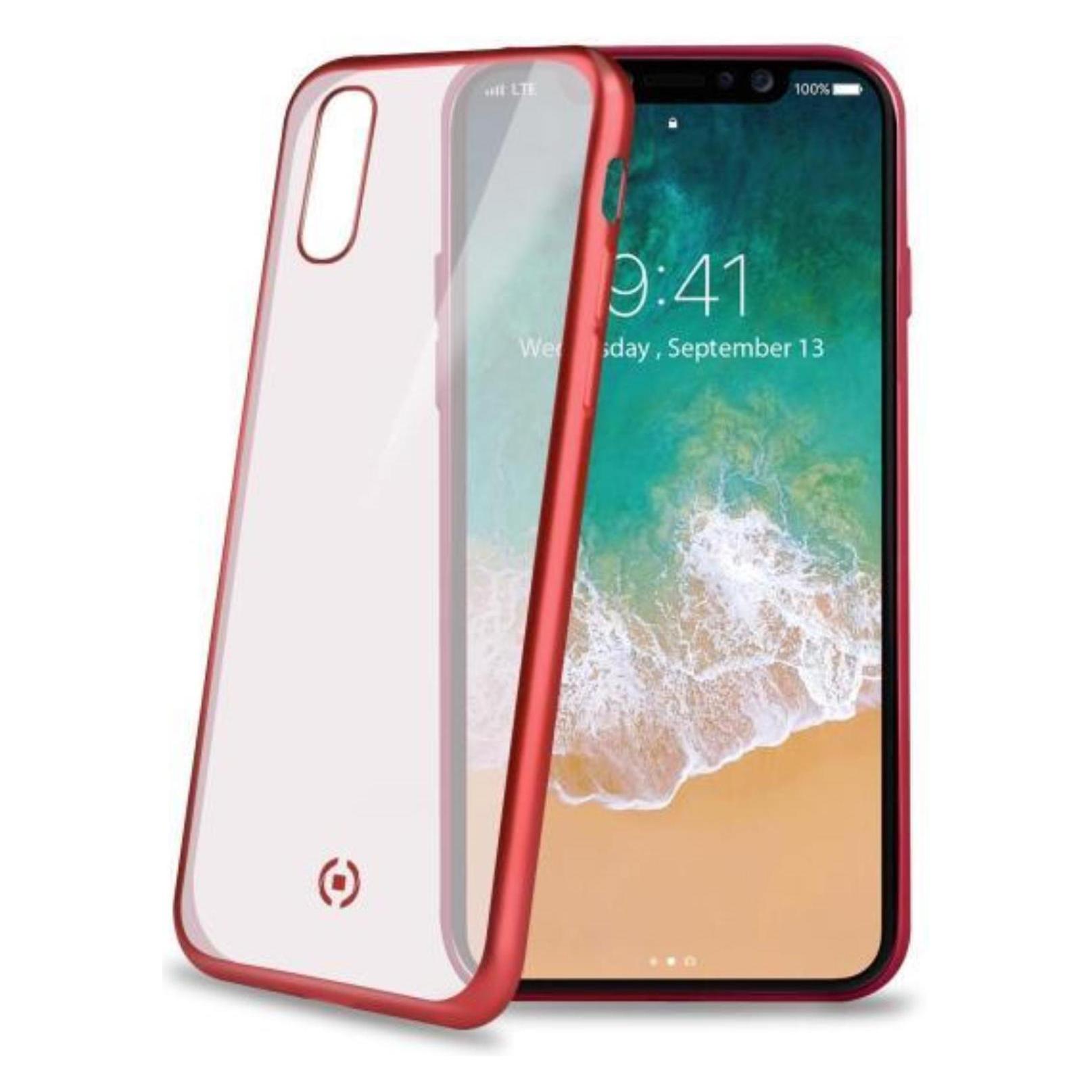 Celly Laser Matt Handytasche 15,5 cm (6,1') Hülle Transparent, Rot (Apple iPhone XR) (LASERMATT998RD)
