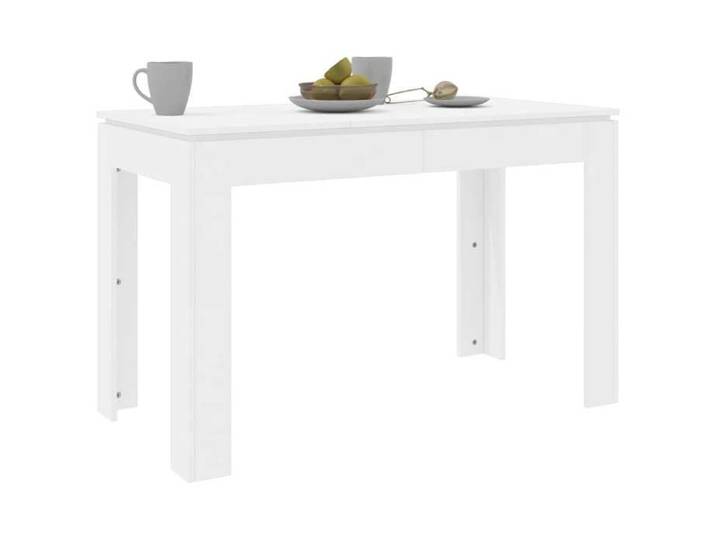 Neuf& 1129 Mobilier de cuisine - - Mode Table de salle à manger Blanc 120x60x76 cm Bois d'ingénierie 26.25 kg