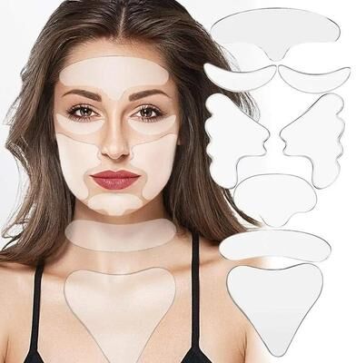 Uplift Essentials Reusable Silicone Face And Neck Care Patches 8pcs Set