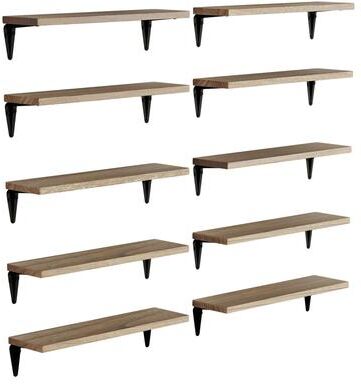 "Wallniture Arras 17x4.5"" Floating Bookshelves, Hanging Shelves for Living Room, Farmhouse Decor, Custom Finish and Piece Options"