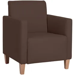 SESSEL Karol Bezug Kunstleder Buche natur / braun