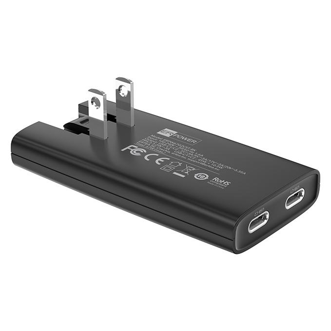 ER Case ER POWER Dual Travel Slim Charge 67W - 2xUSB-C (67 W, 2 Ports) (ERPW67G2CST-BK)