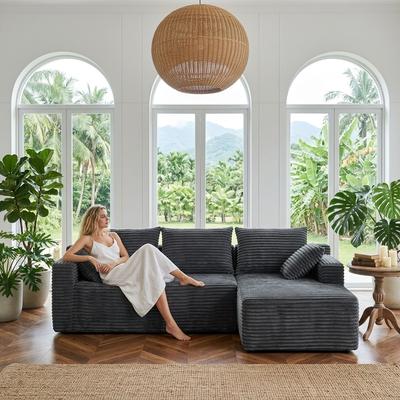 Kodotan sofa "96"" Modular Sectional Sofa with L-Shape Chaise,Sectional Couches for Living Room&Home Office,DIY Frameless Cloud Couch"