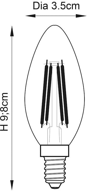 E14 LED Filament Warm White Candle Bulb