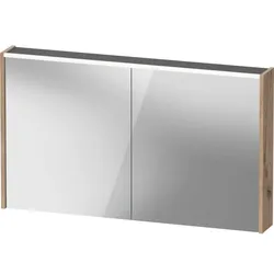 Duravit D-Code Spiegelschrank Verspiegelt DC7108055550000 1200x700x148, Eiche Marmoriert Matt, Steckdose, LED Beleuchtung
