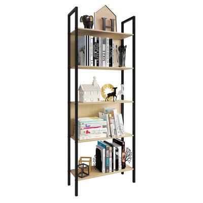 Standregal VCM "Holz Metall Stand Regal Büro Bücher Flakos 5fach", braun (honig, eiche), B:62cm T:24cm, Regale, Standregal