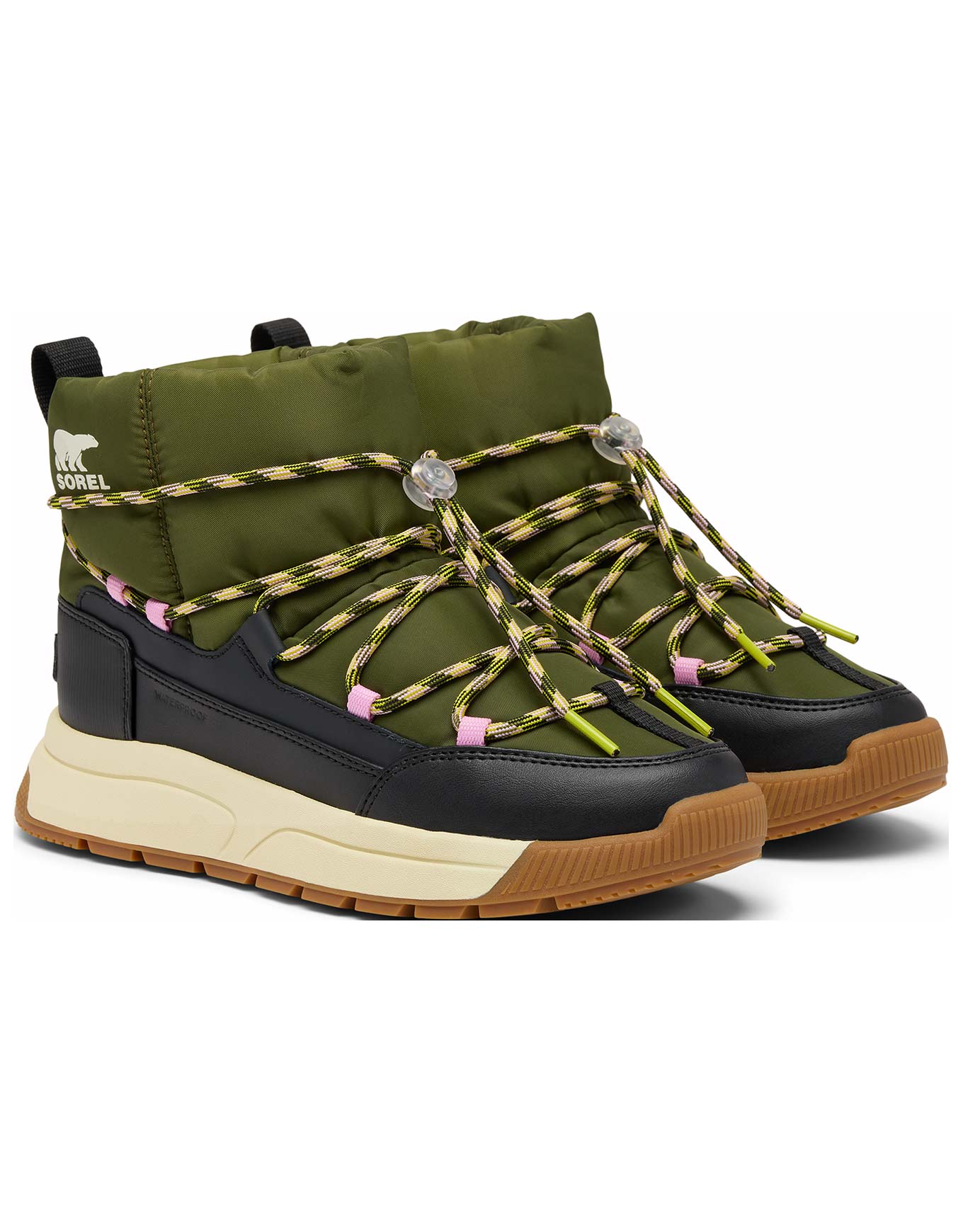 Sorel - Bottes d'hiver imperméables à enfiler - Whitney III Slip-On WP W Utility Green Black pour Femme en Nylon - Taille 36 - Kaki
