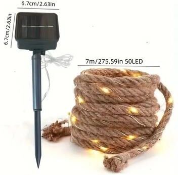 Uplift Picks Solar Hemp Rope String Lights For Rustic Outdoor Camping Garden Decor Solar Hemp Rope String Lights For Rustic Outdoor Camping Garden Decor