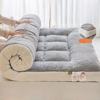 Uplifted Goods Soft Lamb Velvet Foldable Mattress Pad grey 120x190cm