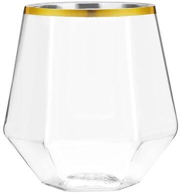 Uplift Essentials European Style Gold Edged Hexagonal Whiskey Glass gold