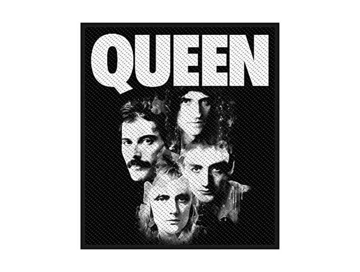 Queen Gezichten Patch Zwart 10x10cm