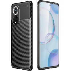 Screenguard Honor 50 Hülle Carbon Design TPU Case (Honor 50), Smartphone Hülle, Schwarz