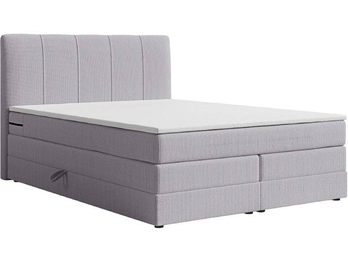 Boxspringbett HELENE grau 180x200cm halbfest