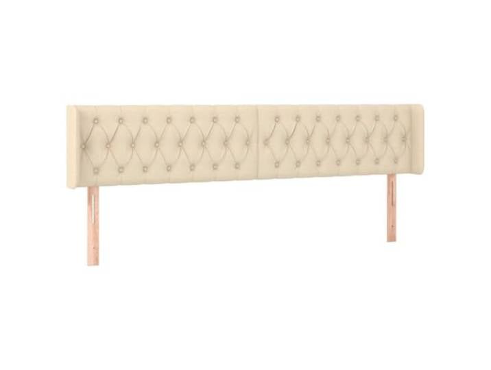 GHVBNMF Bettkopfteil mit Ohren Creme 183x16x78/88 cm Polsterkopfteil Elegantes Polster-Bettkopfteil im Ohrensessel-Stil für das Schlafzimmer. Höhenverstellbar mit stabilem Holzgestell.